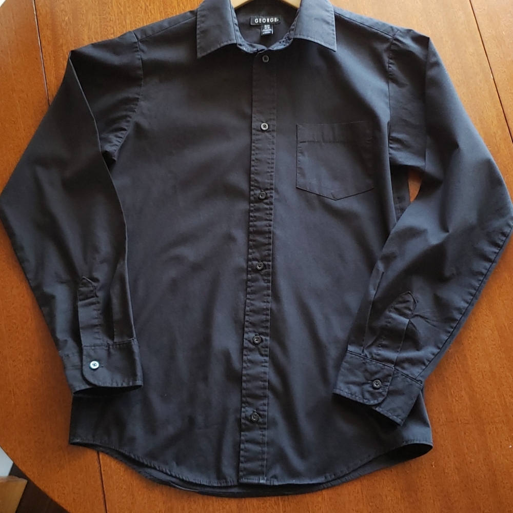 George kids collared Black Button down XL 14-16